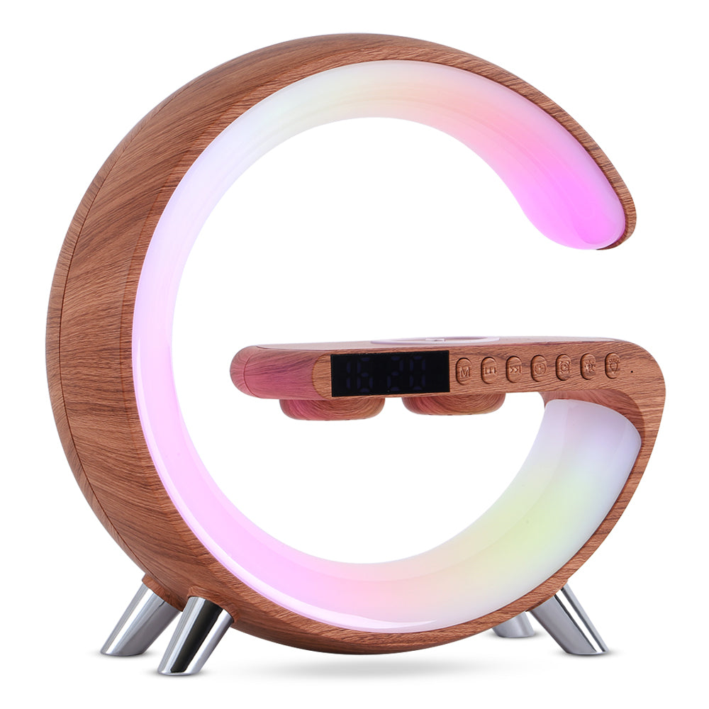 G-Shape Smart LED Lamp with Bluetooth Speaker, Wireless Charger & App Control